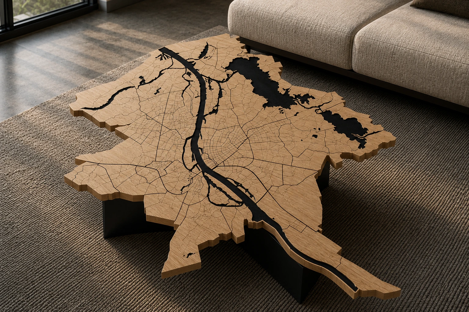 WE FORM SPACE Territorra oak map table